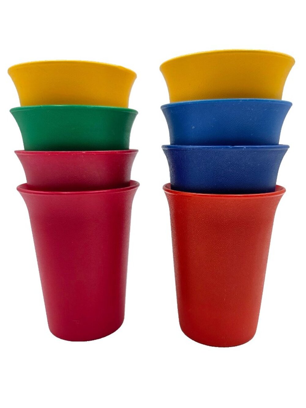 Vintage Set Of 8 Tupperware Kids Cups 7oz. Bell Tumblers #109 Series Read